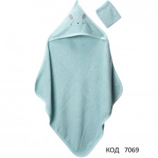 Tr Рушник куточок+рукавичка махра BUUDE 7942    70*75  1 шт.