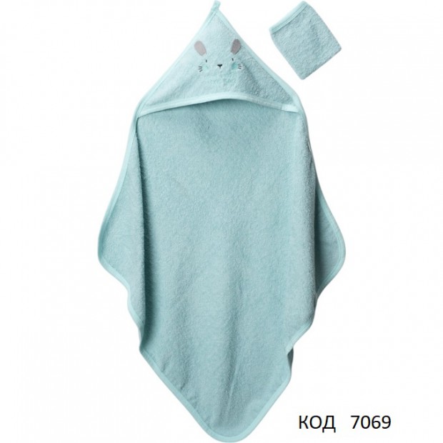 Tr Рушник куточок+рукавичка махра BUUDE 7942    70*75  1 шт.