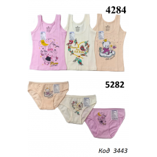 BR Набір білизни для дівчинки(майка+ТРУСИ) 4284/5282   6(3)шт.