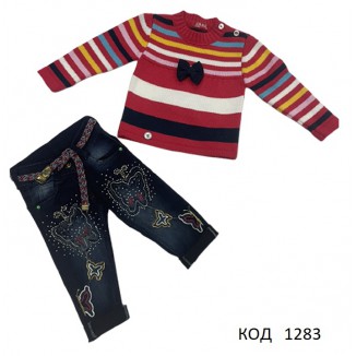 Tr Костюм для дівчинки (кофта +штани вельвет 86,92,98  3 шт.