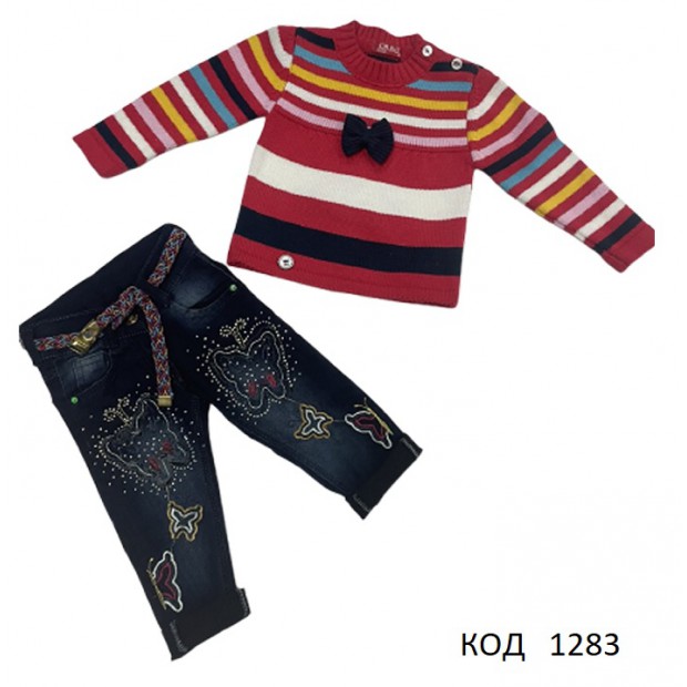 Tr Костюм для дівчинки (кофта +штани вельвет 86,92,98  3 шт.