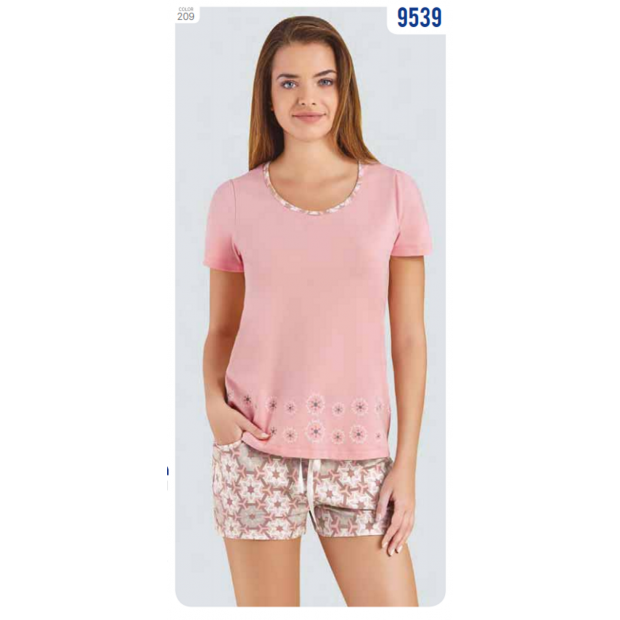 Пижама женская (футболка,шорты) BAYKAR 9539 S.L.XL SOMON(персик)  4(3)шт.
