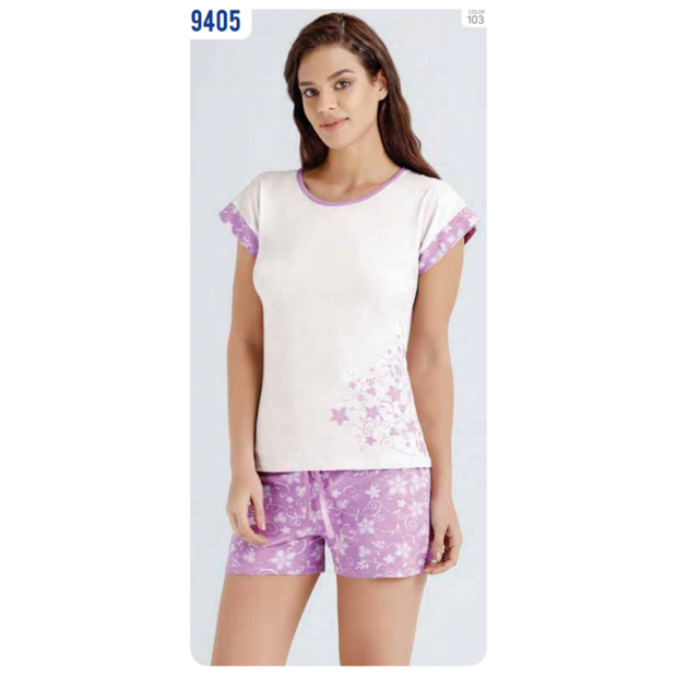 BR Піжама жіноча (футболка+шорти)  9405  L.XL BEJ (бежевий)  4(2)шт.