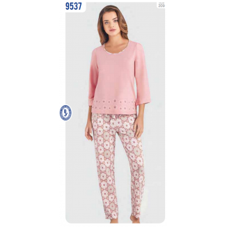 BR Піжама жіноча стрейч/бавовна  9537 S.M.L.XL SOMON(персик)  4шт.