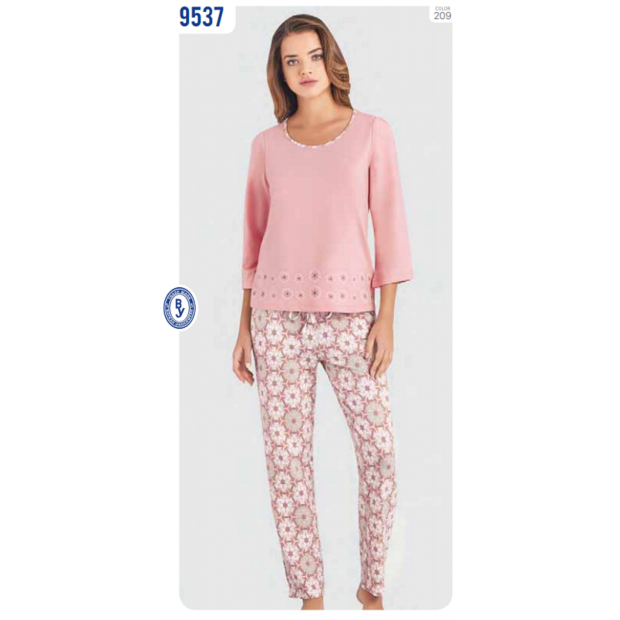 BR Піжама жіноча стрейч/бавовна  9537 S.M.L.XL SOMON(персик)  4шт.