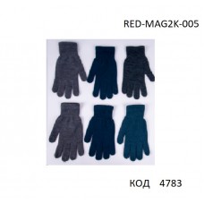 YO од.Перчатки жіночі акрил RED-MAG2K-005  КОЛЬОРОВІ .21 розмір. 12(6)шт