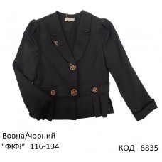 SuzieПд 116-134шерсть Піджак для дівчинки Жк11608 "ФІФІ" чорний 116-134 4 шт