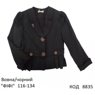 SuzieПд 116-134шерсть Піджак для дівчинки Жк11608 "ФІФІ" чорний 116-134 4 шт