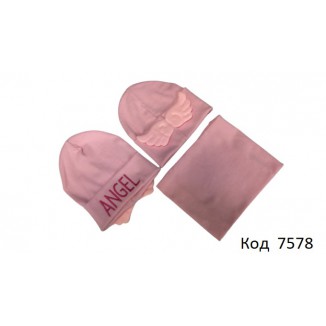 Ukr Шапка + хомут для дівчинки РУБЧИК  48-50,54-56р.  1шт