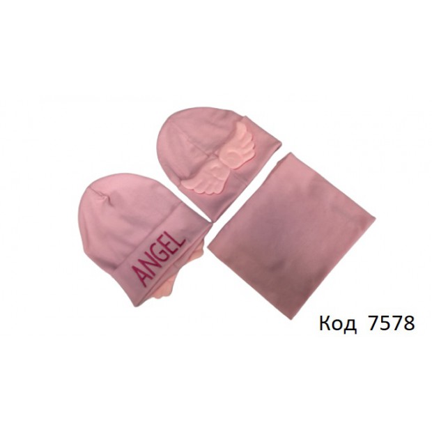 Ukr Шапка + хомут для дівчинки РУБЧИК  48-50,54-56р.  1шт