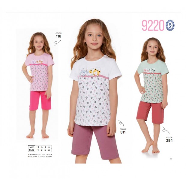 BR Костюм для дівчинки 03-06 (футболка+бриджі)  9220   3-6  4шт.