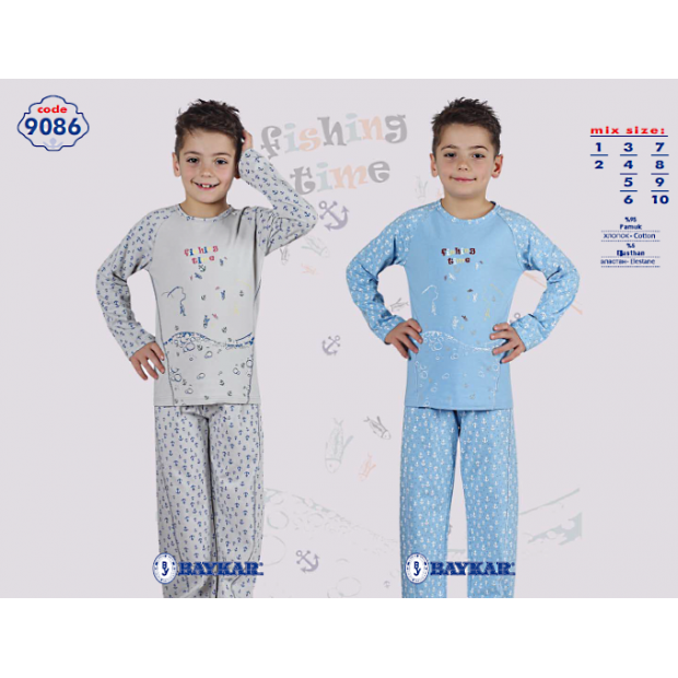BR Піжама для хлопчика 07-10 стрейч/бавовна  9086    7-10  4 шт.