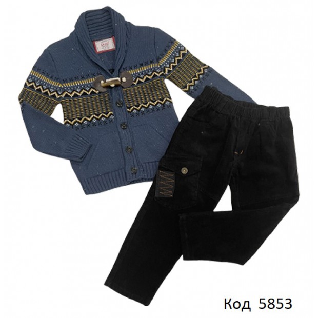 Tr Костюм для хлопчика (кофта вязка+ штани вельвет) 128   4(1) шт.