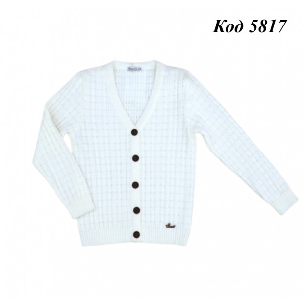 -- Suzie Кофта для дівчинки на гудзиках ШК-34/ 122-146  (R) молочний 5(1)шт