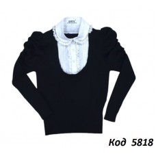 ,Ch Кофта-обманка для дівчинки Xiaofeihu  7-15 ( 116-140) чорний 5(4)шт.