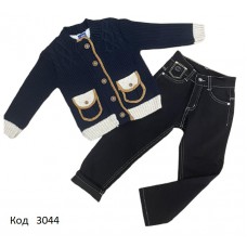 Tr Костюм для хлопчика (кофта вязка нп хутрі + джинси начос) 104-134 років  4(3) шт.