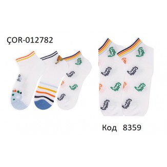 Bross Шкарпетки бавовняні для хлопчика короткі СІТКА Малюнок ÇOR-012782 МІКС  12(3)шт.