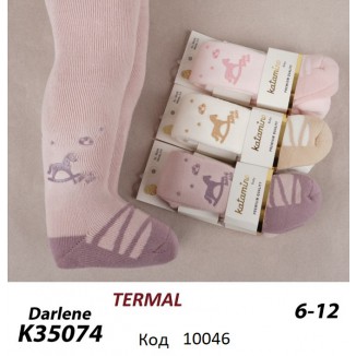 ArtiKatamino Колготки махрові для дівчинки ясельні МАЛЮНОК К35074   МІКС 6-12//12-18   3шт.