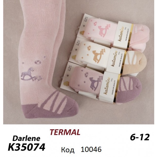 ArtiKatamino Колготки махрові для дівчинки ясельні МАЛЮНОК К35074   МІКС 6-12//12-18   3шт.