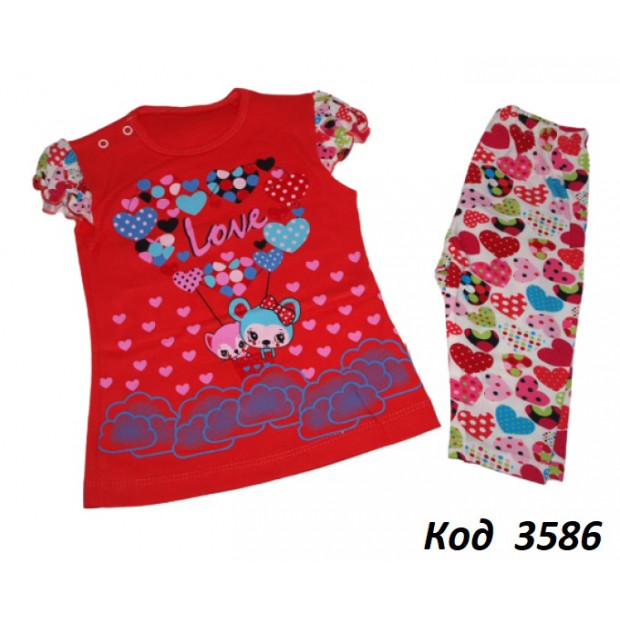 Tr Коcтюм для дівчинки (футболка+бриджі) Beyaz1001   68,74р   2шт.