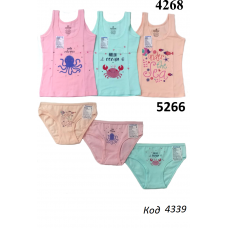 BR Набір білизни для дівчинки(майка+ТРУСИ) 4268/5266     6(3)шт.