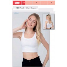 BR  Топ для дівчинки подовженний РУБЧИК 6110,01  БІЛИЙ   ПІДЛІТОК S/M/L/XL   6(3) шт.