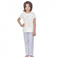 BR Піжама для дівчинки 07-10 (футболка+штаниі)  9328    SKREM(208)молочний 7-10   1 шт.