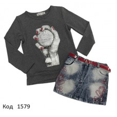 Tr Костюм для дівчинки (кофта+спідниця)  110-128 4 шт.