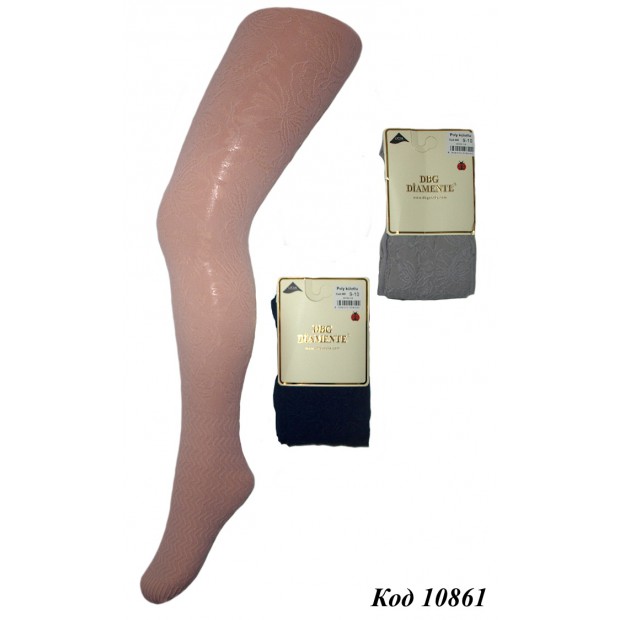 DBG Колготки капронові для дівчинки 495  ЖАККАРД МІКС 104-110  6(3) шт