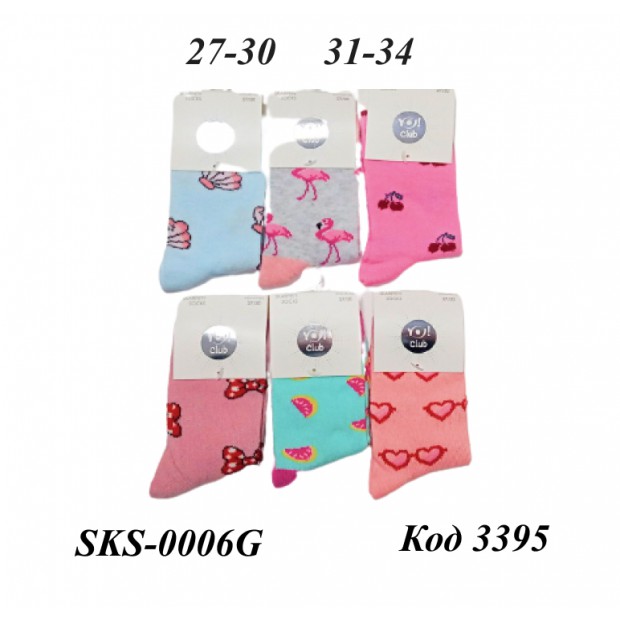 YO Шкарпетки для дівчинки SKA-0006G  JASSY   МІКС кольорів    23-26//39-41 6(3) шт