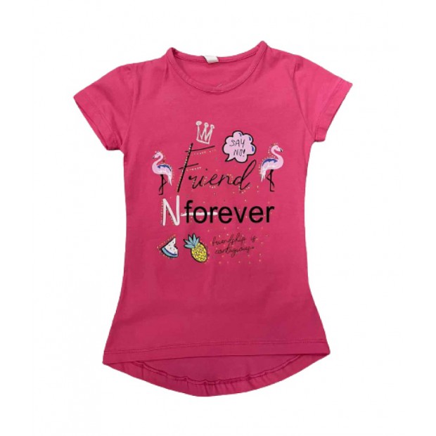 Tr Футболка для дівчинки DIFA Фламінго  5-8(110-128) 4 шт