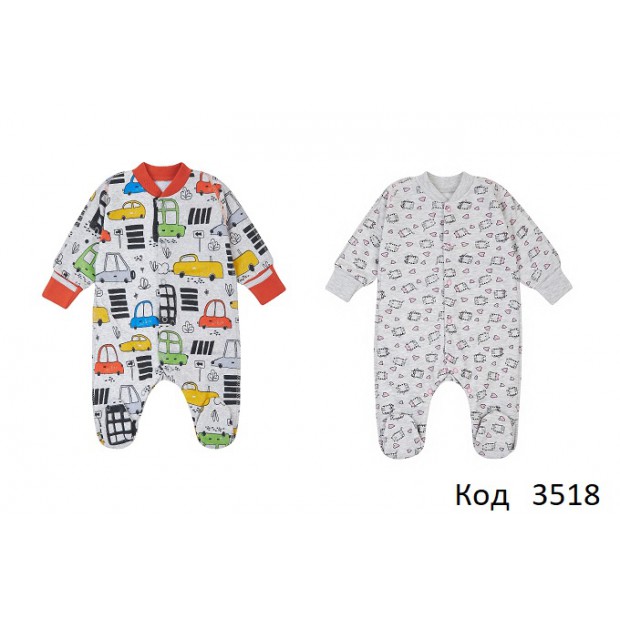 ЛяЛя Комбінезон футер 2-х нитка  8ФТ036   МІКС кольорів 56  4шт