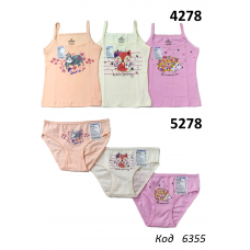 BR Набір білизни для дівчинки(майка+ТРУСИ) 4278/5278   6(3) шт.
