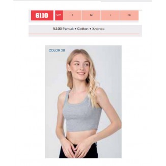 BR  Топ для дівчинки подовженний РУБЧИК 6110,20  СІРИЙ   ПІДЛІТОК S/M/L/XL   6(3) шт.