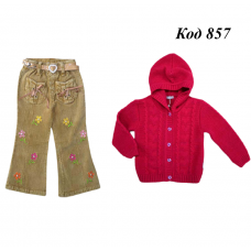 Ukr Костюм для дівчинки (Кофта+штани вельвет)  92,98  2шт