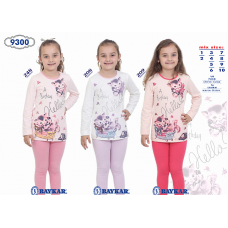 BR Піжама для дівчинки 07-10 стрейч/бавовна  9300    лосини   7-10  4 шт.