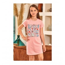 BR Нічна сорочка 03-06 короткий рукав  9115 KOYU SOMON(515)темний-персик  1 шт.