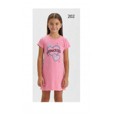 BR Нічна сорочка 03-06 короткий рукав  9279 KOYU PEMBE(202,224)темно-розовий  1 шт.