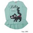 Tr Туніка для дівчинки стрейч Safari 717  Котик 116-134 4(3) шт.