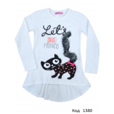 Tr Туніка для дівчинки стрейч Safari 717  Котик 116-134 4(3) шт.