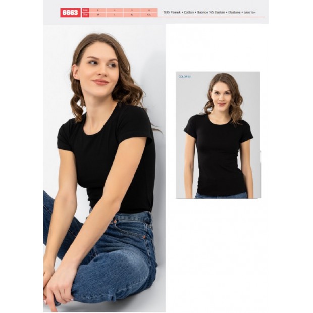 BR Футболка жіноча 6663,02  ЧОРНИЙ         6(1)шт.
