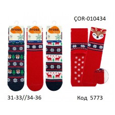 Bross Шкарпетки махрові дитячі УНІ ABS ОЛЕНІ ÇOR-010434  МІКС 12(3) шт.