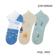 Bross Шкарпетки бавовняні для хлопчика короткі СІТКА Малюнок ÇOR-008640 МІКС  12(3)шт.
