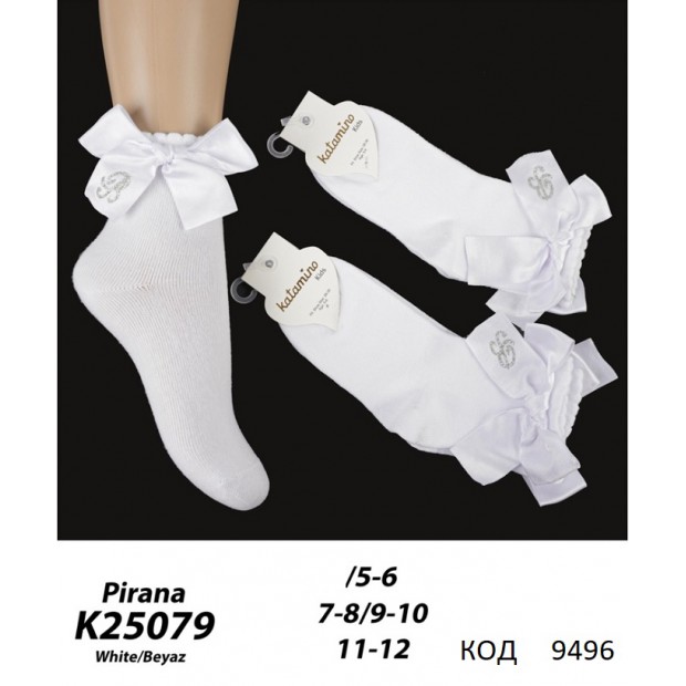 ArtiKatamino Шкарпетки бавовняні для дівчинки СВЯТКОВІ К25079 БІЛИЙ  12(3) шт.
