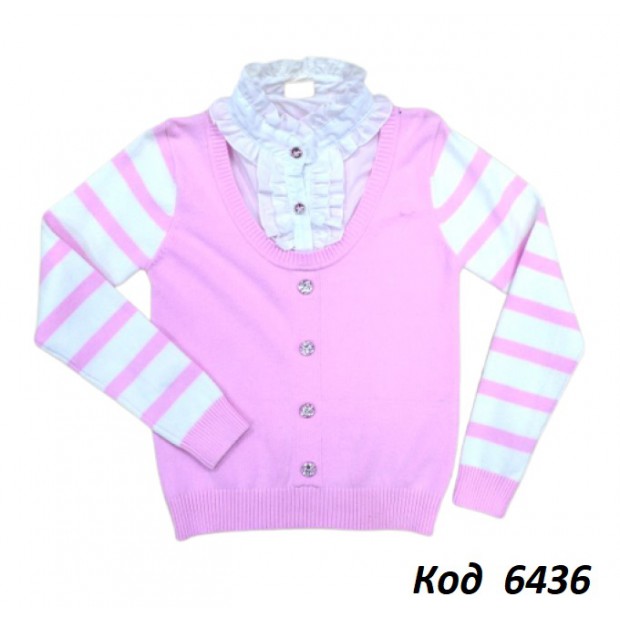 ,Ch Кофта-обманка для дівчинки Xiaofeihu  120-160( 122-134)  розовbй 5(3)шт.