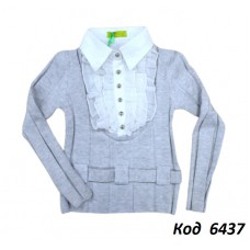 ,Ch Кофта-обманка для дівчинки Xiaofeihu  пояс 7,9,11,13,15 (110,116,122,128,134) сірий  5шт.