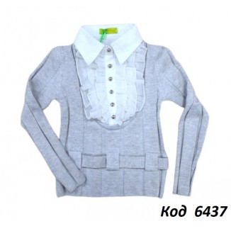 ,Ch Кофта-обманка для дівчинки Xiaofeihu  пояс 7,9,11,13,15 (110,116,122,128,134) сірий  5шт.