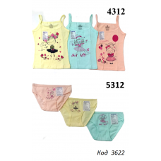 BR Набір білизни для дівчинки(майка+ТРУСИ) 4312/5312   6(3) шт.