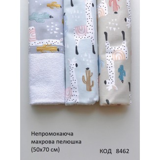 LtAn Пелюшка непромокаюча мала 50*70 (махра+ситець)  2шт