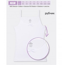 BR Майка для дівчинки 4112.01 БІЛИЙ  РУБЧИК    06,07   6(3) шт.